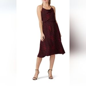 Dress the population leopard animal print dress size small